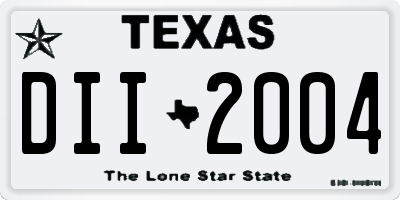 TX license plate DII2004