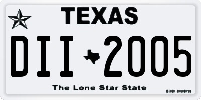TX license plate DII2005