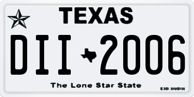 TX license plate DII2006