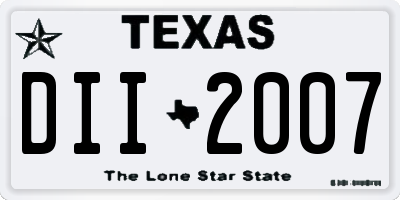TX license plate DII2007
