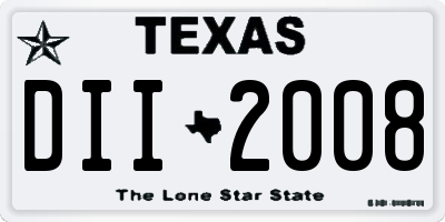 TX license plate DII2008