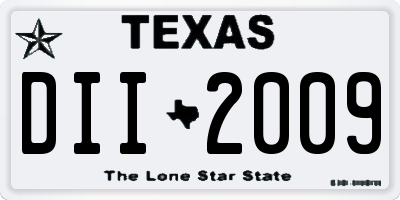 TX license plate DII2009