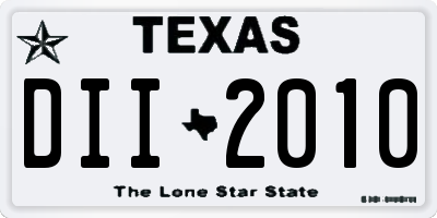 TX license plate DII2010
