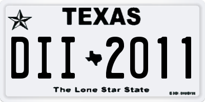 TX license plate DII2011