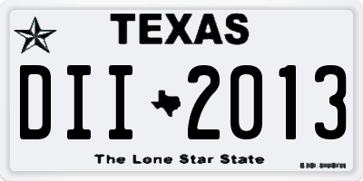 TX license plate DII2013