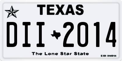 TX license plate DII2014