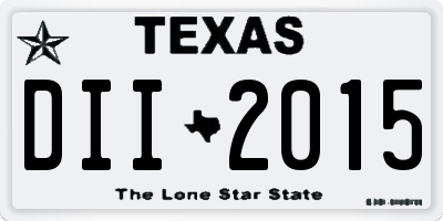 TX license plate DII2015