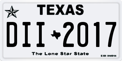 TX license plate DII2017