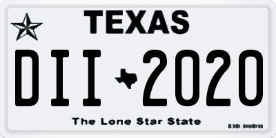 TX license plate DII2020