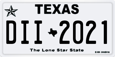 TX license plate DII2021