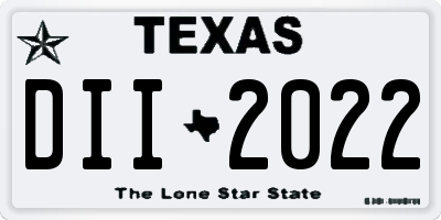 TX license plate DII2022