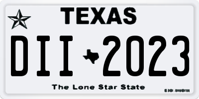 TX license plate DII2023