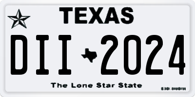 TX license plate DII2024
