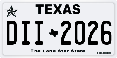TX license plate DII2026