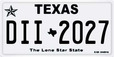 TX license plate DII2027