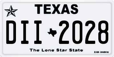 TX license plate DII2028