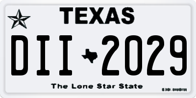 TX license plate DII2029