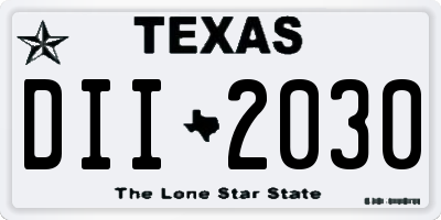 TX license plate DII2030