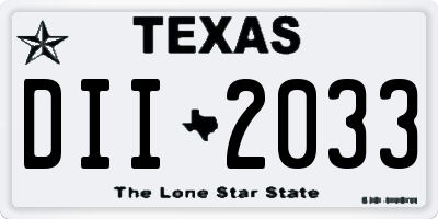 TX license plate DII2033