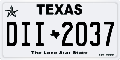 TX license plate DII2037