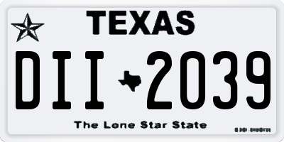 TX license plate DII2039