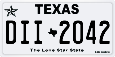 TX license plate DII2042
