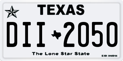 TX license plate DII2050