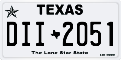 TX license plate DII2051