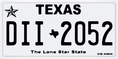 TX license plate DII2052