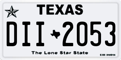 TX license plate DII2053