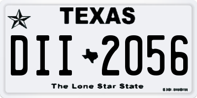 TX license plate DII2056