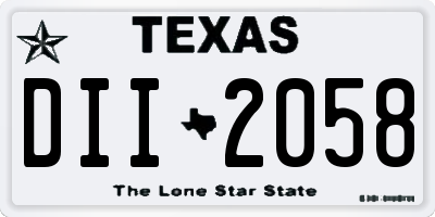 TX license plate DII2058