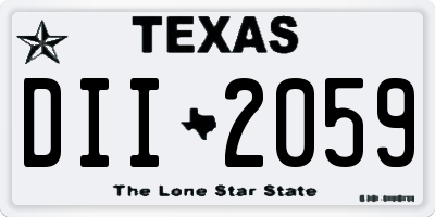 TX license plate DII2059
