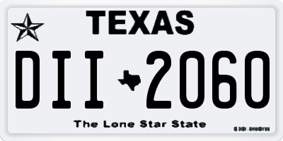 TX license plate DII2060