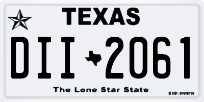 TX license plate DII2061