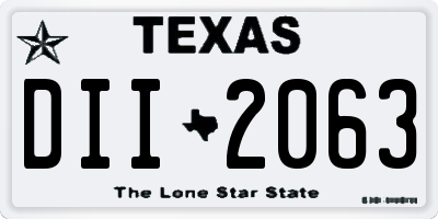 TX license plate DII2063