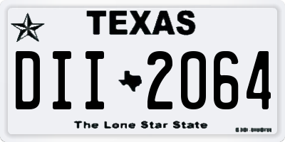 TX license plate DII2064