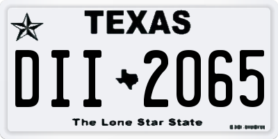TX license plate DII2065