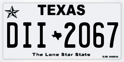 TX license plate DII2067