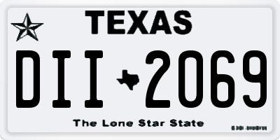 TX license plate DII2069