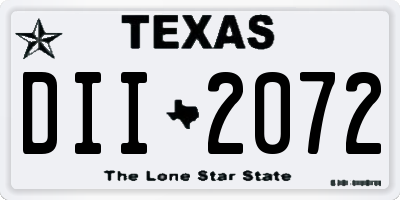 TX license plate DII2072