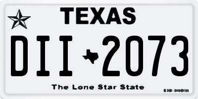 TX license plate DII2073