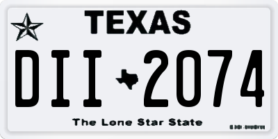 TX license plate DII2074