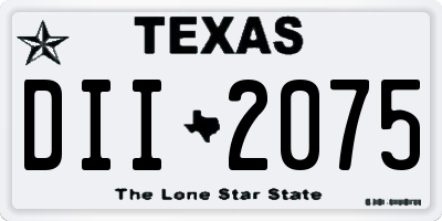 TX license plate DII2075