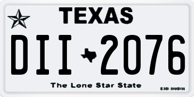 TX license plate DII2076