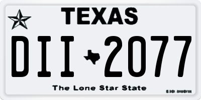 TX license plate DII2077