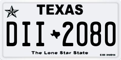 TX license plate DII2080