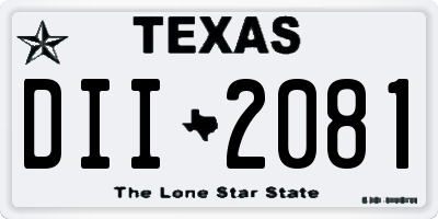 TX license plate DII2081