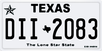 TX license plate DII2083