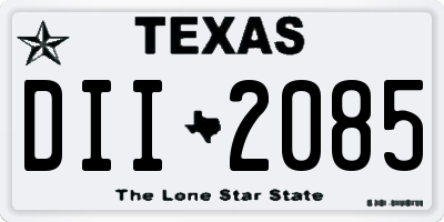 TX license plate DII2085